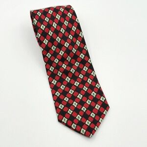 BROOKS BROTHERS Makers Silk Neck Tie Red Green‎ Diamonds, Made Usa